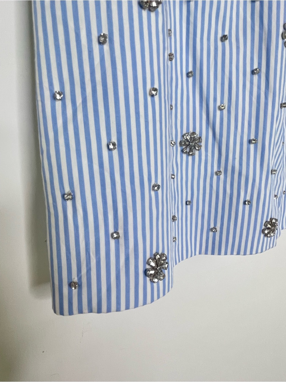 Feminine | J Crew Collection Embellished Pinstripe Mini | Crystal Rhinestone NWT - Picture 10 of 13